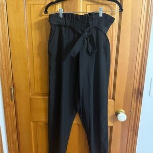 Albion Black Tie-Waist Trousers